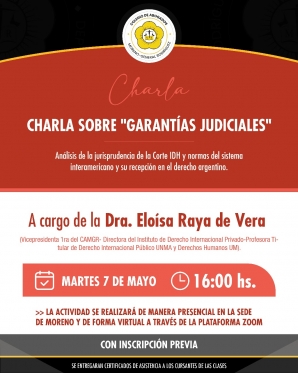 CHARLA SOBRE GARANTIAS JUDICIALES